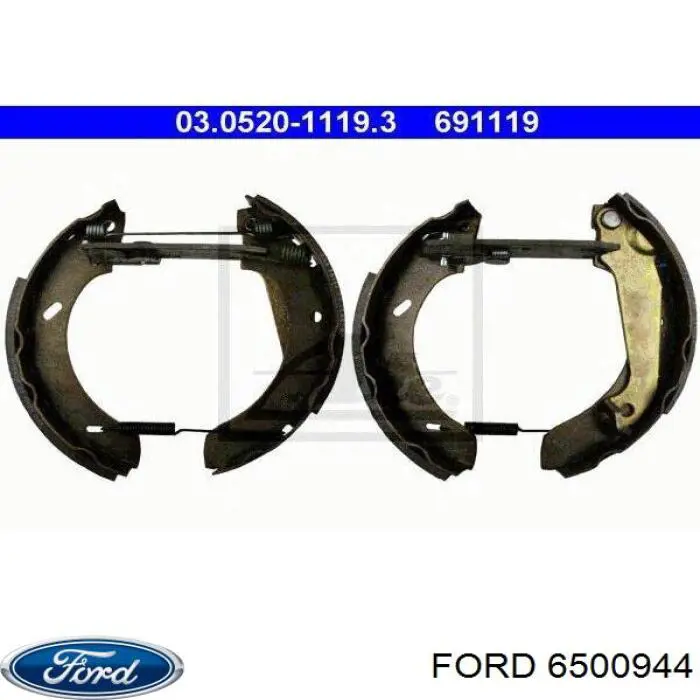 Купить 6500944 Ford Задние барабанные тормозные колодки