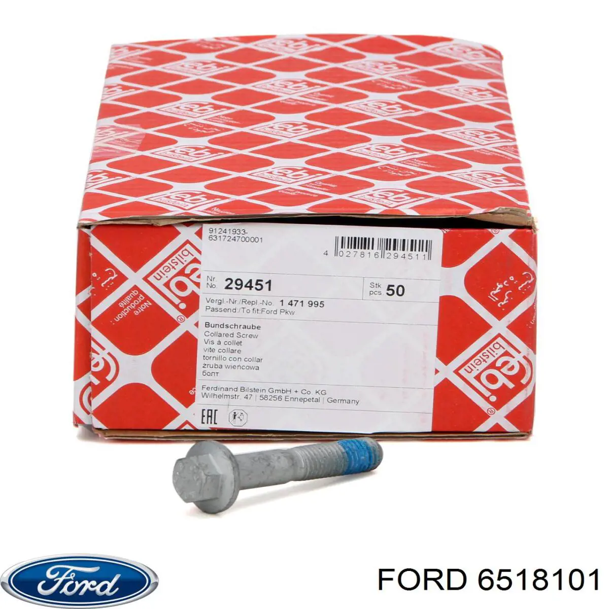 Болт (гайка) крепежа Ford 6518101 цена, от 3.43 USD