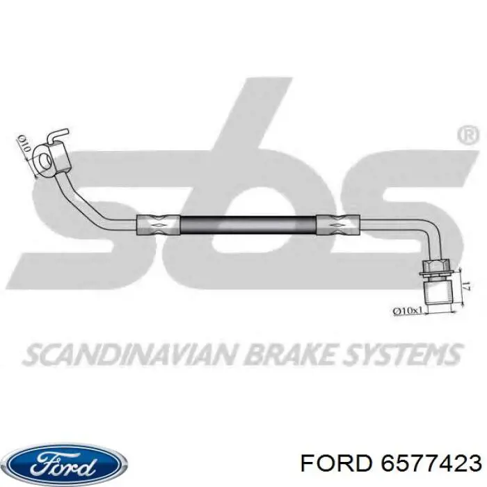 Купить 6577423 Ford Шланг тормозной передний, правый