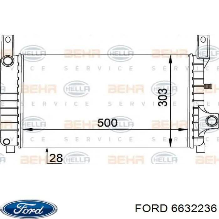 Радиатор 92FB8005DB Ford