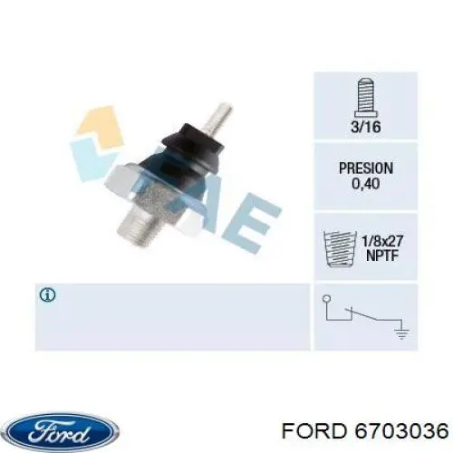 Датчик давления масла 6703036 Ford