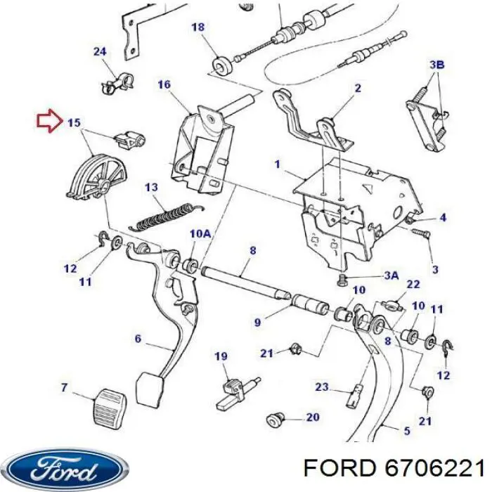 6706221 Ford ремкомплект сектора привода сцепления