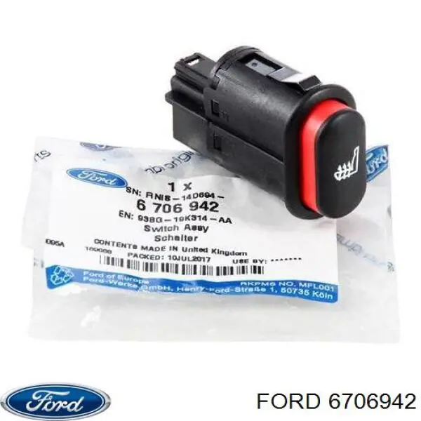 Купить 6706942 Ford Кнопка вкл.обогрева сидения