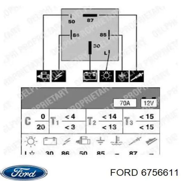 Купить 6756611 Ford Реле свечей накала