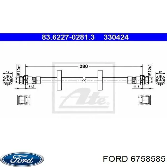 Тормозной шланг задний Ford 6758585 цена, от 4.41 USD