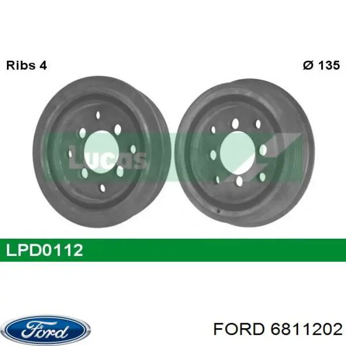 Шкив коленвала (демпфер) Ford 6811202 цена, от 80.57 USD