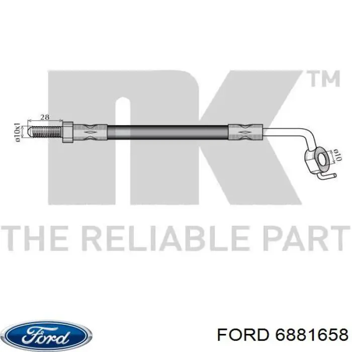 Купить 6881658 Ford Шланг тормозной передний левый
