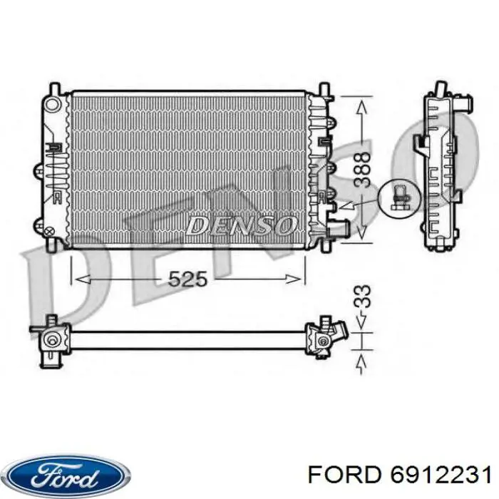 6912231 Ford Радиатор основной