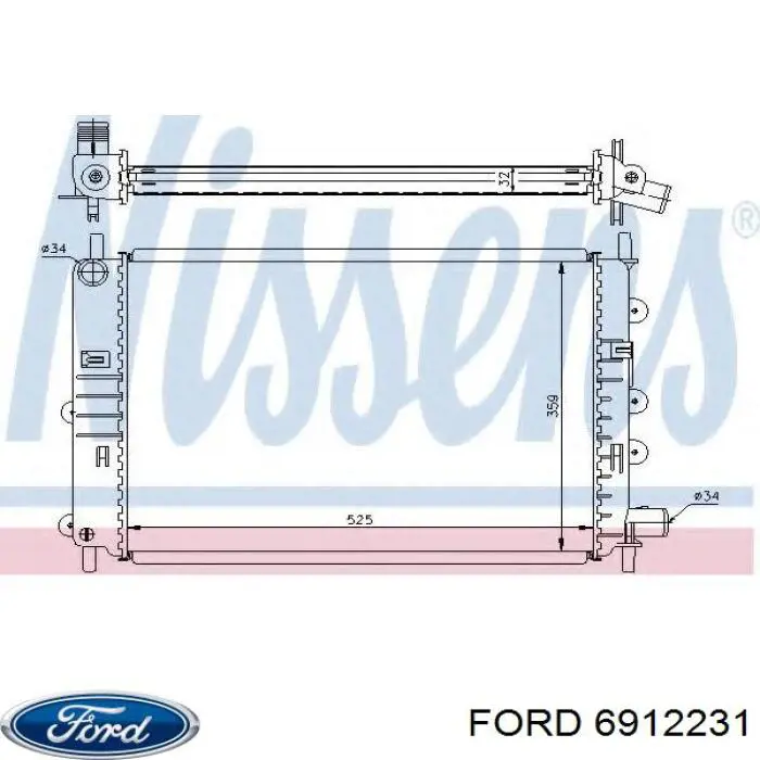 Радиатор охлаждения двигателя Ford 6912231 цена, от 53.91 USD
