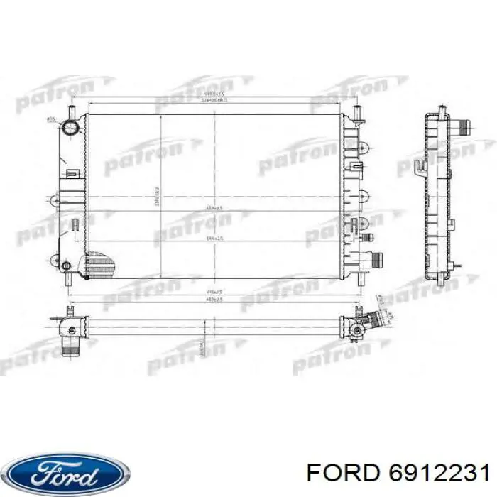Купить 6912231 Ford Радиатор водяной