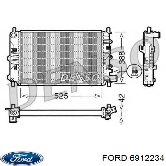 Радиатор 92AB8005FC Ford