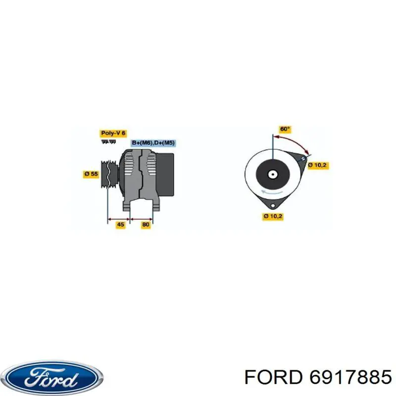 Автомобильный генератор Ford 6917885 цена, от 88.97 USD
