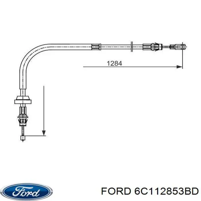 Купить 6C112853BD Ford Передний трос ручника