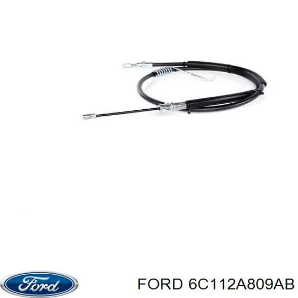 Купить 6C112A809AB Ford Трос стояночного тормоза задний левый