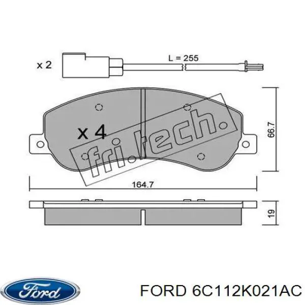 Купить 6C112K021AC Ford Колодки тормозные