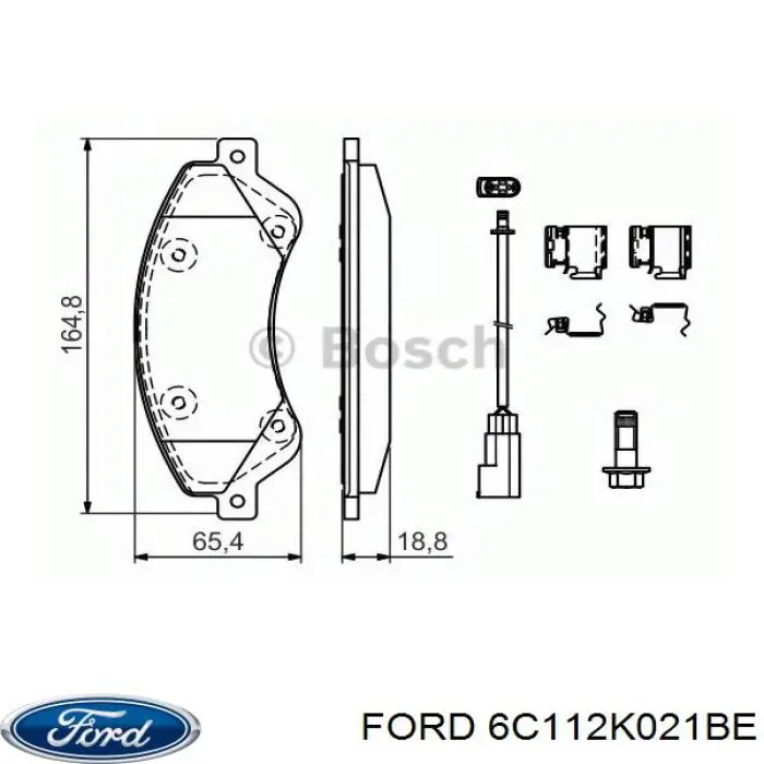 Колодки Ford 6C112K021BE цена, от 29.83 USD