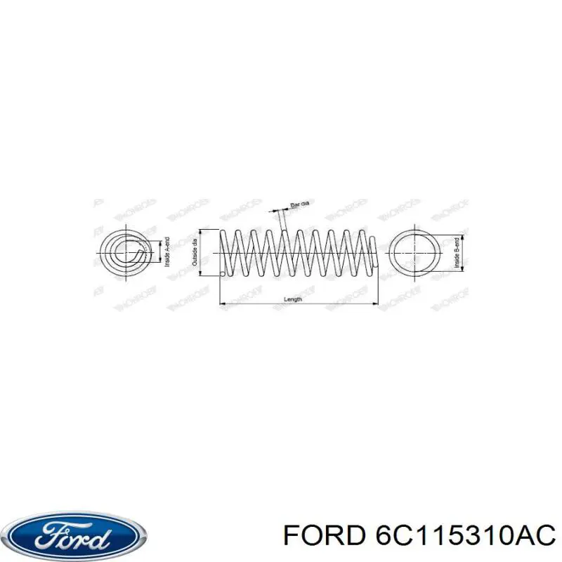 Передняя пружина 6C115310AC Ford