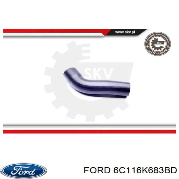 6C116K683BD Ford mangueira (cano derivado direita de intercooler)