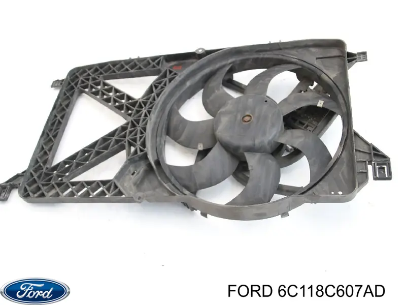 6C118C607AD Ford Диффузор радиатора охлаждения в сборе с мотором