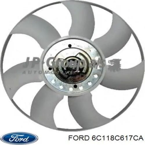 6C118C617CA Ford вентилятор (крыльчатка радиатора охлаждения)