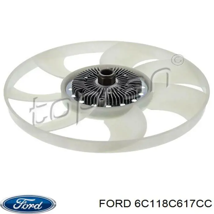 6C118C617CC Ford вентилятор (крыльчатка радиатора охлаждения)