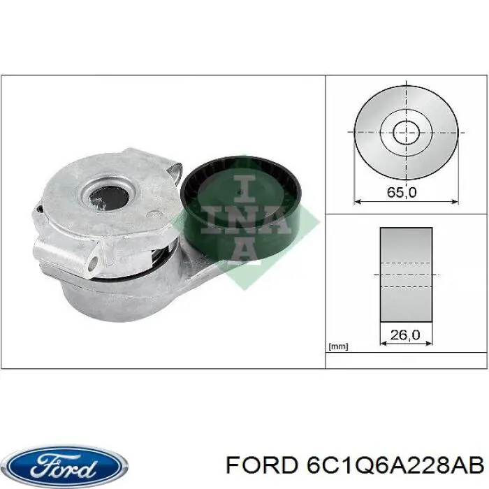 6C1Q6A228AB Ford reguladora de tensão da correia de transmissão