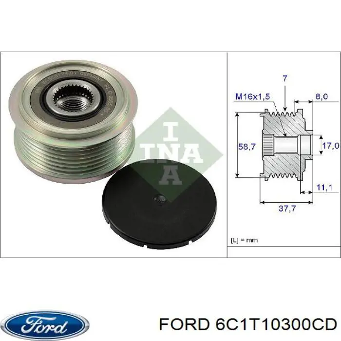 6C1T10300CD Ford генератор