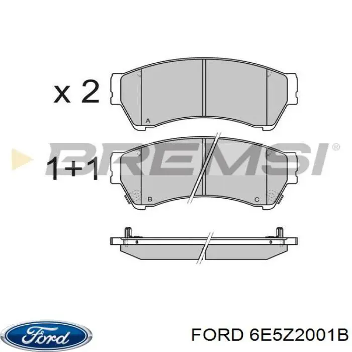 Передние тормозные колодки 6E5Z2001B Ford