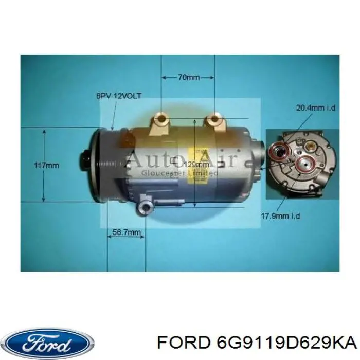 Купить 6G9119D629KA Ford Компрессор климатической установки