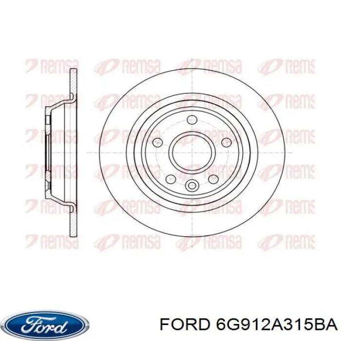 Задний тормозной диск Ford 6G912A315BA цена, от 45.88 USD