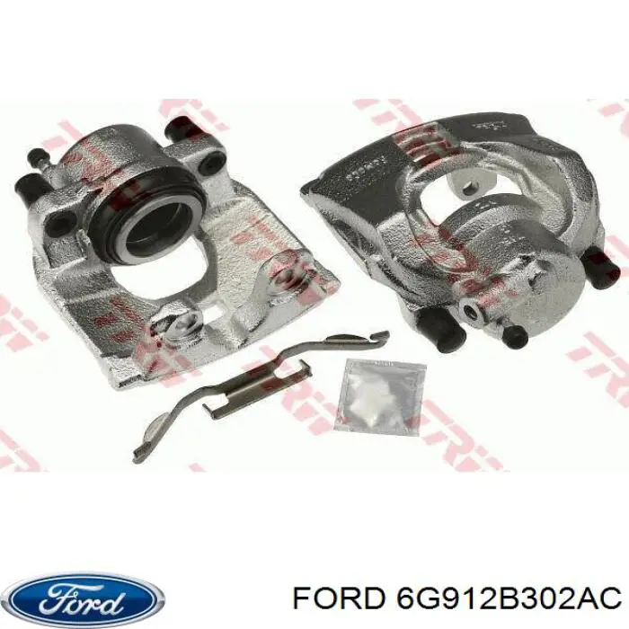 6G912B302AC Ford суппорт тормозной передний левый