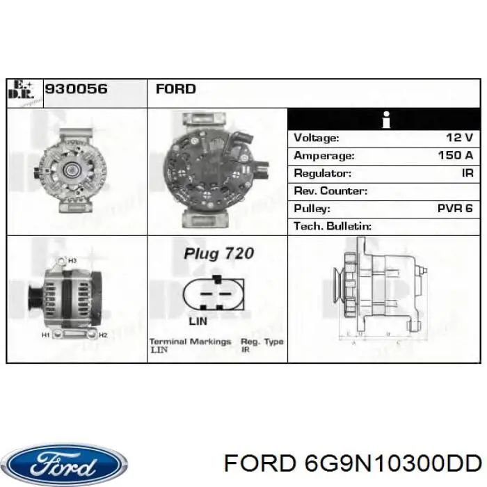 6G9N10300-DD Ford gerador