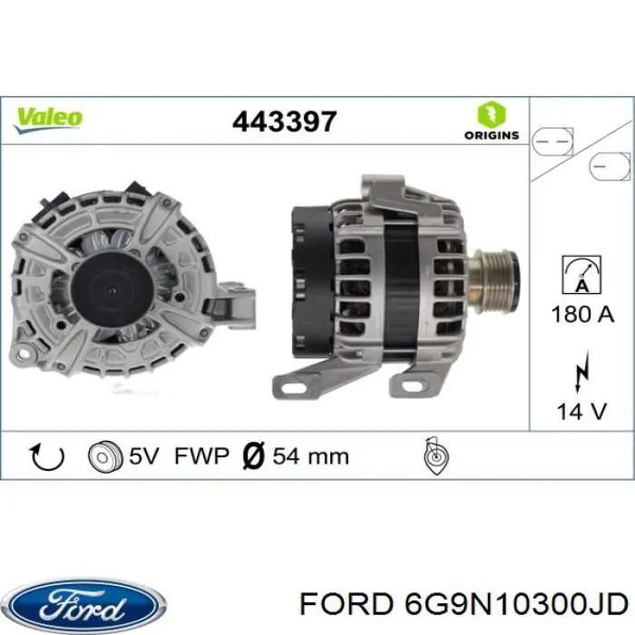 Генератор 6G9N10300JD Ford