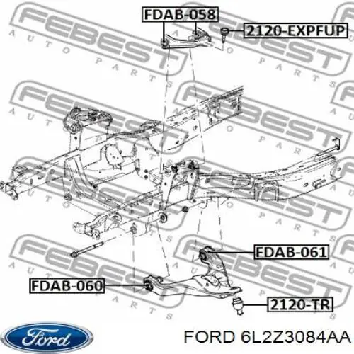 6L2Z3084AA Ford Рычаг передней подвески верхний правый