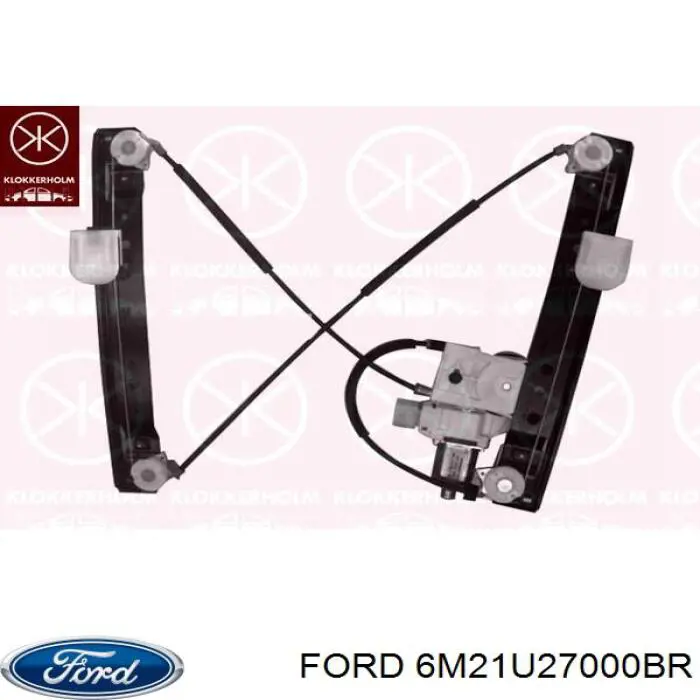 6M21U27000BR Ford mecanismo de acionamento de vidro da porta traseira esquerda