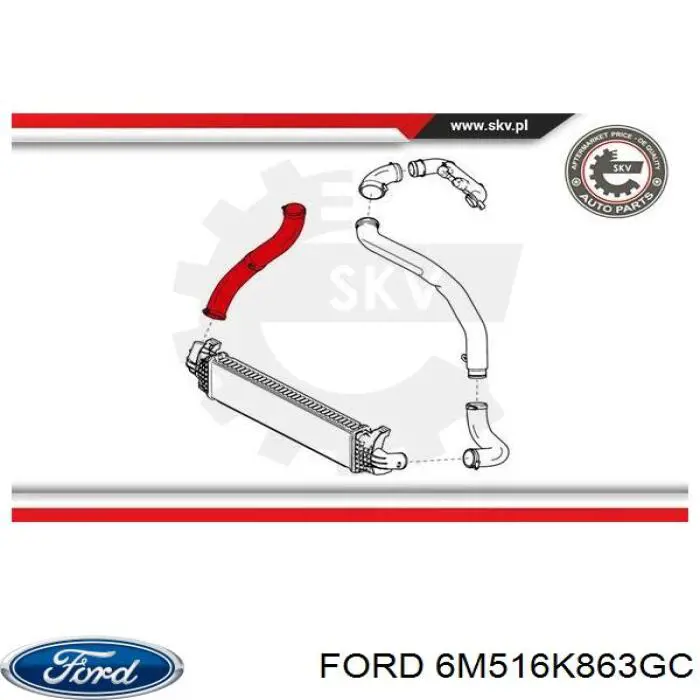 Купить 6M516K863GC Ford Патрубок интеркулера