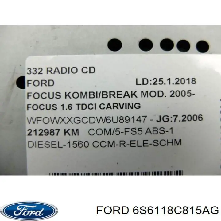 Купить 6S6118C815AG Ford 