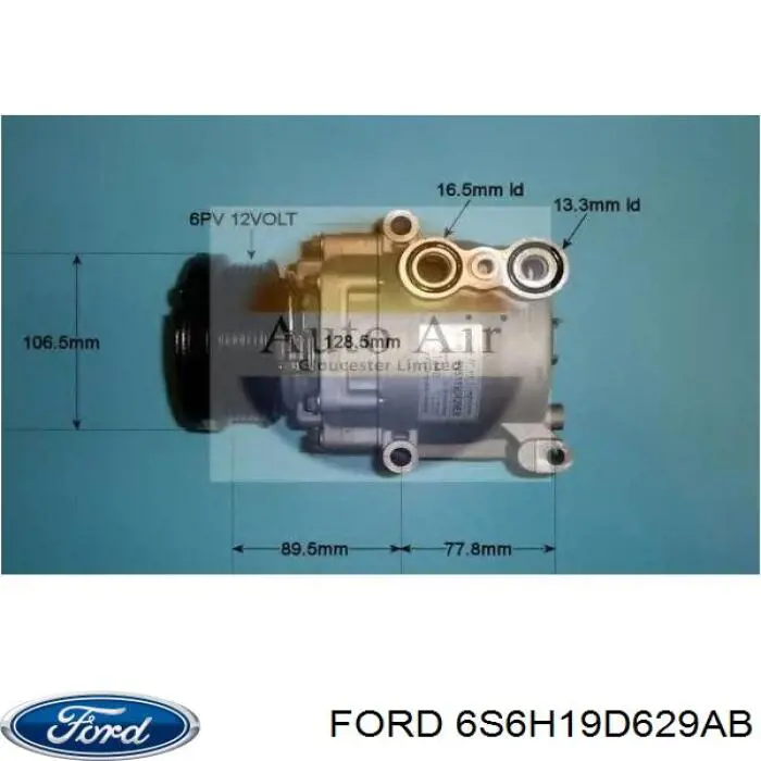 Купить 6S6H19D629AB Ford Компрессор климатической установки
