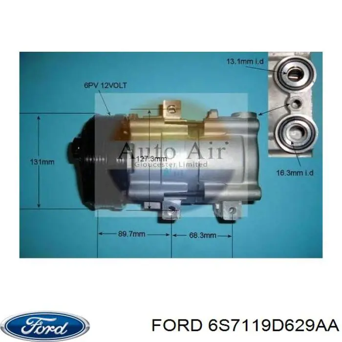 6S7119D629AA Ford compressor de aparelho de ar condicionado