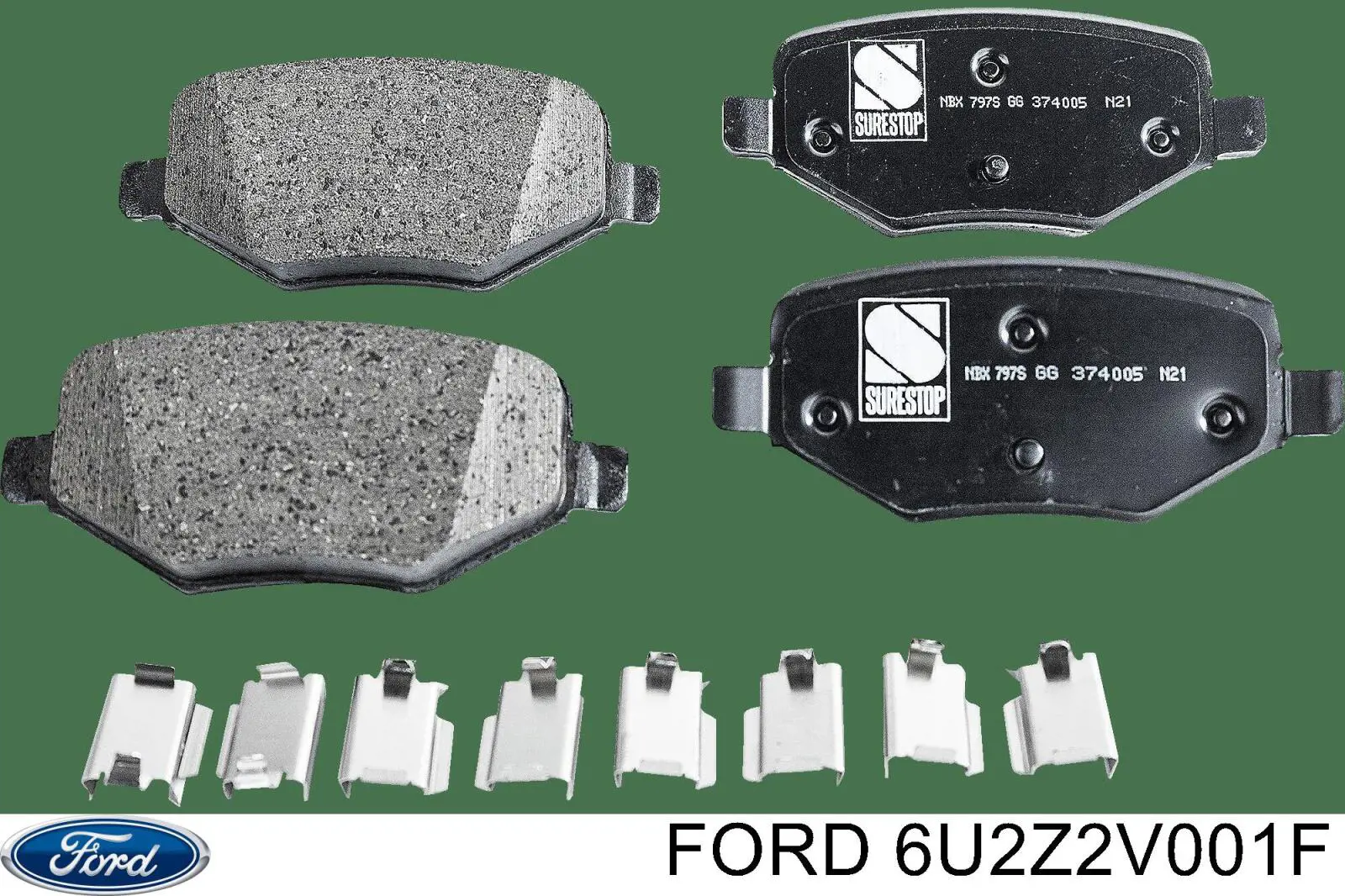 Передние тормозные колодки 6U2Z2V001F Ford