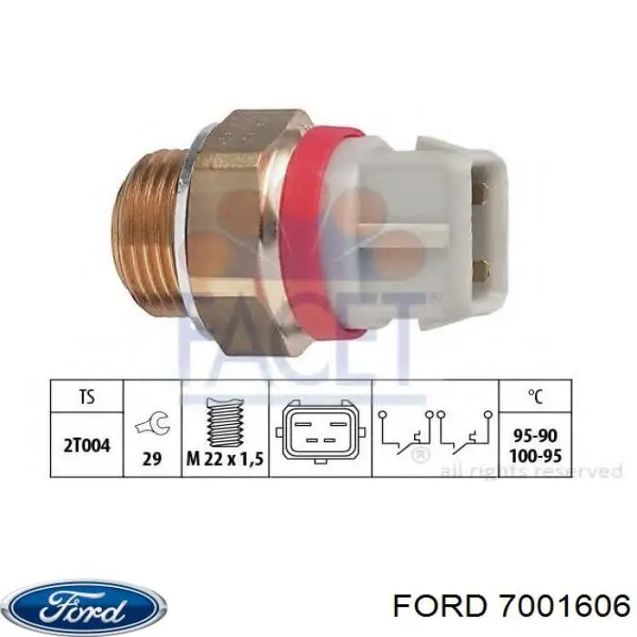 7001606 Ford датчик температуры охлаждающей жидкости (включения вентилятора радиатора)