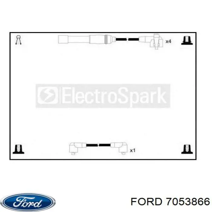 7053866 Ford fio de alta voltagem, cilindro no. 4