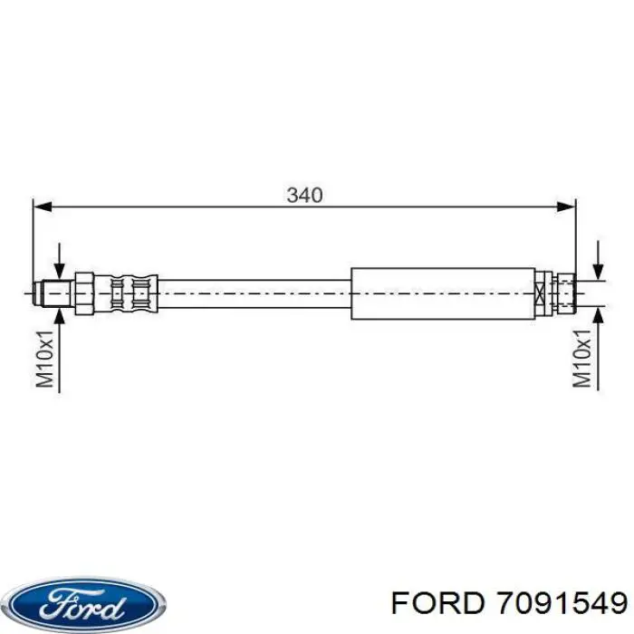 Шланг тормозной передний 7091549 Ford