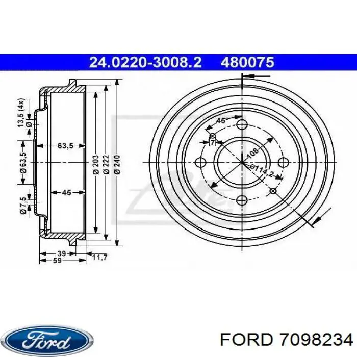 Задний барабан ATE 480075