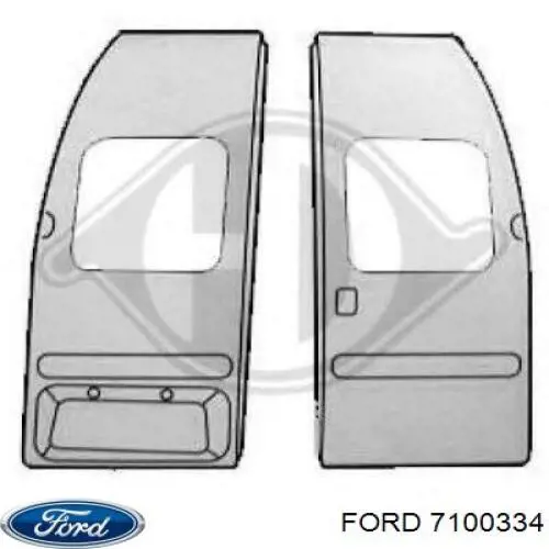 Дверь фургона задняя распашная левая на Форд Транзит (Ford Transit) Е фургон