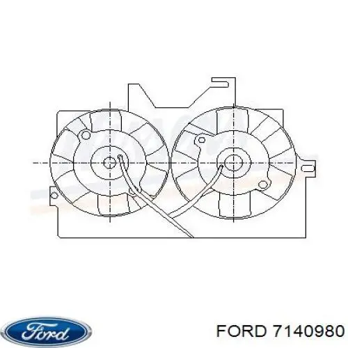 7140980 Ford диффузор радиатора кондиционера, в сборе с крыльчаткой и мотором
