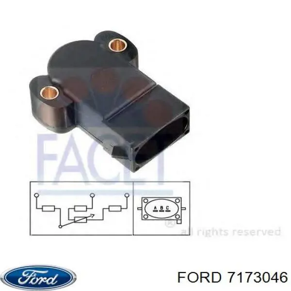 Датчик положения дроссельной заслонки (потенциометр) Ford 7173046