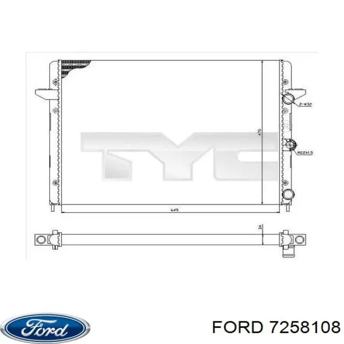 Радиатор охлаждения двигателя Ford 7258108 цена, от 107.28 USD
