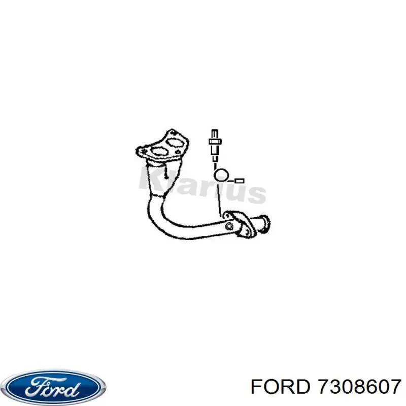 7308607 Ford труба приемная (штаны глушителя передняя)