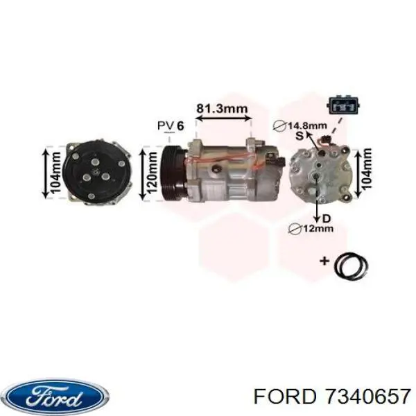 Компрессор системы кондиционирования Ford 7340657 цена, от 199.02 USD